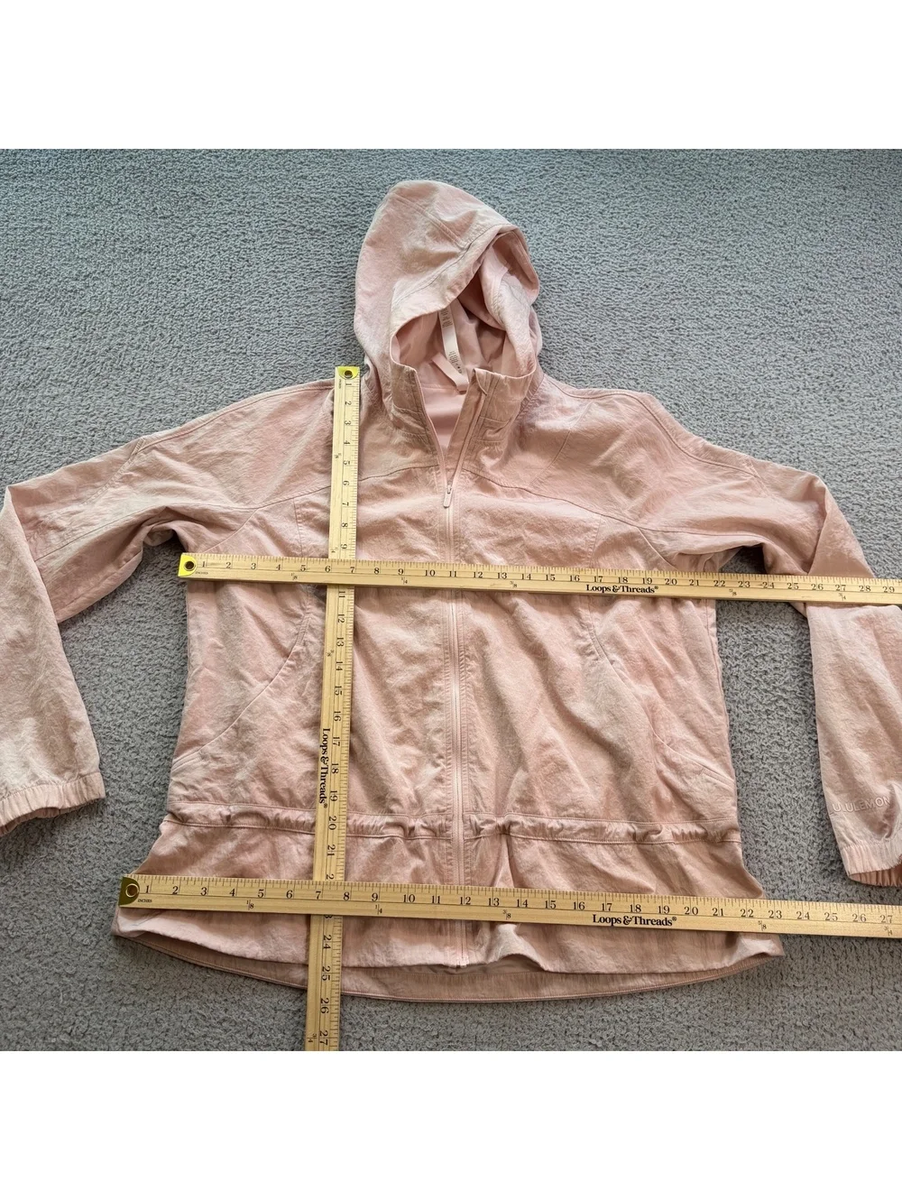 Lululemon Street to Studio Jacket Women’s 10 Dune Blush Pink Hooded Windbreaker